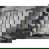 Mexen Apia sprchová kabína posuvná 120 x 80 cm, transparentná, zlatá + sprchová vanička Flat, čierna - 840-120-080-50-00-4070G