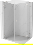Mexen Lunar L päťuholníková sprchová kabína otváracia pravá 80 x 90 cm, transparentná, brúsený nikel - 831L-080P-090L-97-00-P