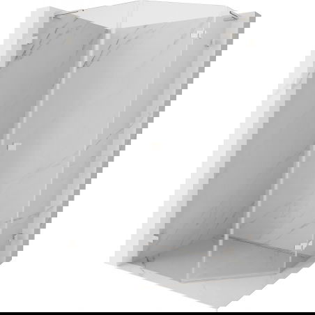 Mexen Lunar L rohová sprchová kabína pravouhlá pravá 80x100 cm, transparentná, brúsený nikel - 831L-080P-100L-97-00-P