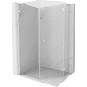 Mexen Lunar L pravá päťuholníková sprchová kabína 80x100 cm, priehľadná, kartáčovaný nikel - 831L-080P-100L-97-00-P