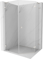 Mexen Lunar L pravá päťuholníková sprchová kabína 80x100 cm, priehľadná, kartáčovaný nikel - 831L-080P-100L-97-00-P