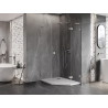 Mexen Lunar L pravá päťuholníková sprchová kabína 80x100 cm, priehľadná, kartáčovaný nikel - 831L-080P-100L-97-00-P