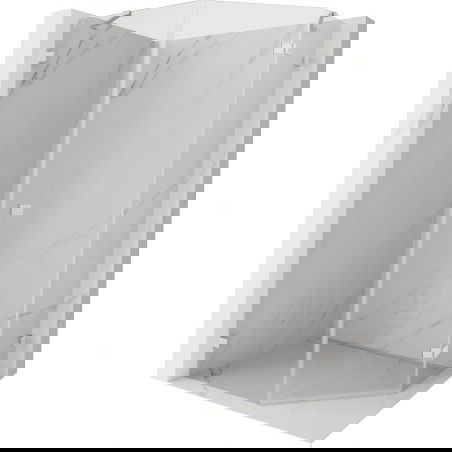 Mexen Lunar päťuholníková sprchová kabína otváracia pravá 90 x 100 cm, transparentná, brúsený nikel - 831-090P-100L-97-00-P