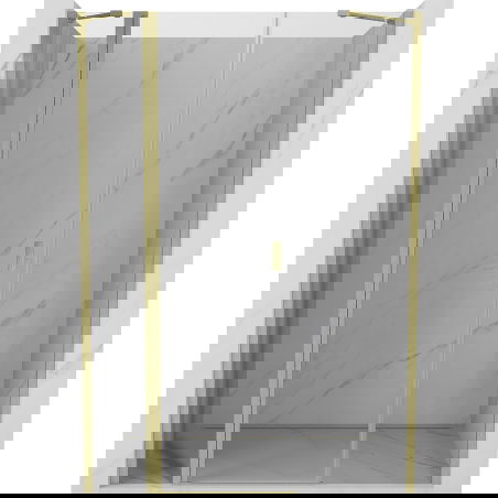 Mexen Mist sprchové dvere výklopné 135 cm, priehľadné, zlaté brúsené - 8A4-135-001-55-00