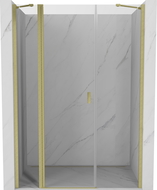 Mexen Mist sprchové dvere výklopné 135 cm, priehľadné, zlaté brúsené - 8A4-135-001-55-00