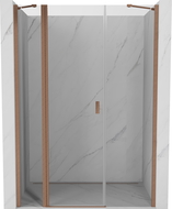 Mexen Mist sprchové dvere otváracie 140 cm, transparentné, brúsená meď - 8A4-140-001-65-00