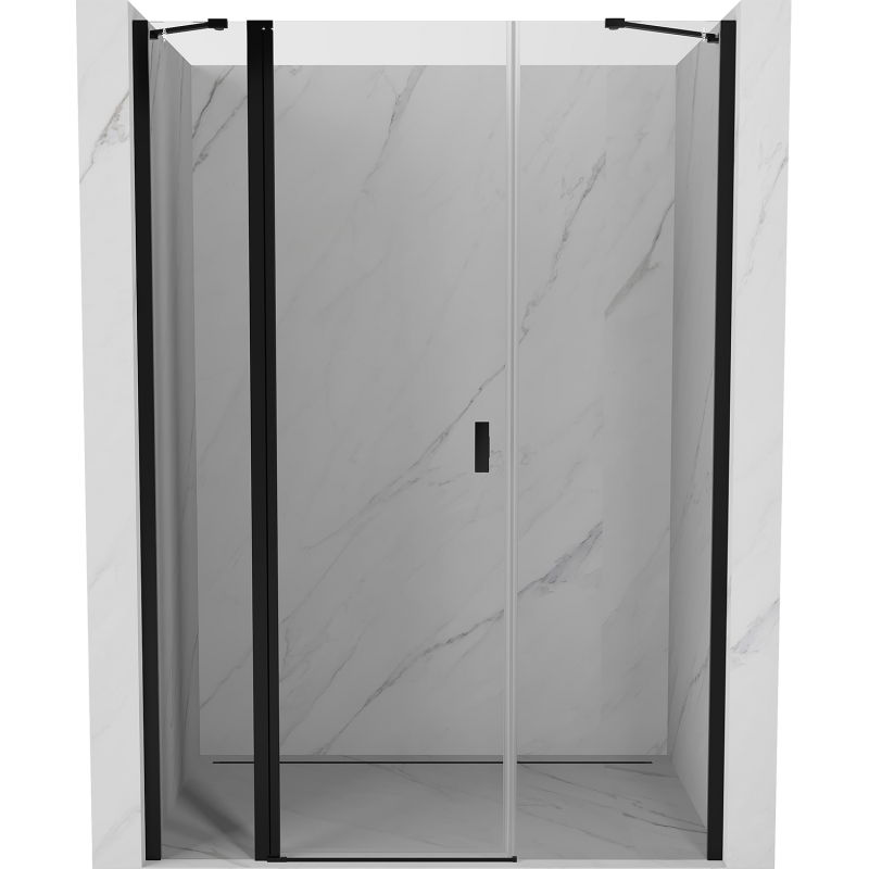 Mexen Mist sprchové dvere sklopné 155 cm, priehľadné, čierne - 8A4-155-001-70-00