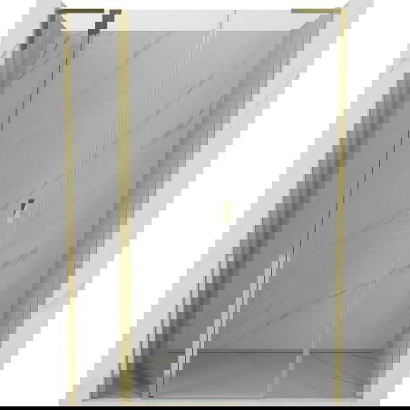 Mexen Mist L sprchové dvere otvárateľné 135 cm, priehľadné, zlaté - 8A4L-135-001-50-00