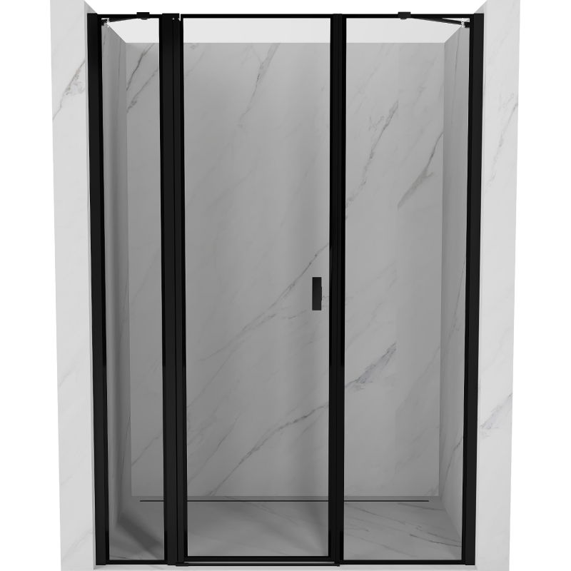 Mexen Mist sklopné sprchové dvere ľavé 135 cm, čierny rám, čierne - 8A4-135-001-70-70-L