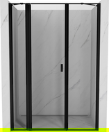 Mexen Mist sprchové dvere s otočnými ľavými 140 cm, čierny rám, čierne - 8A4-140-001-70-70-L