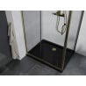 Mexen Apia sliding shower cabin 140 x 80 cm, transparent, gold + Flat tray, black - 840-140-080-50-00-4070G