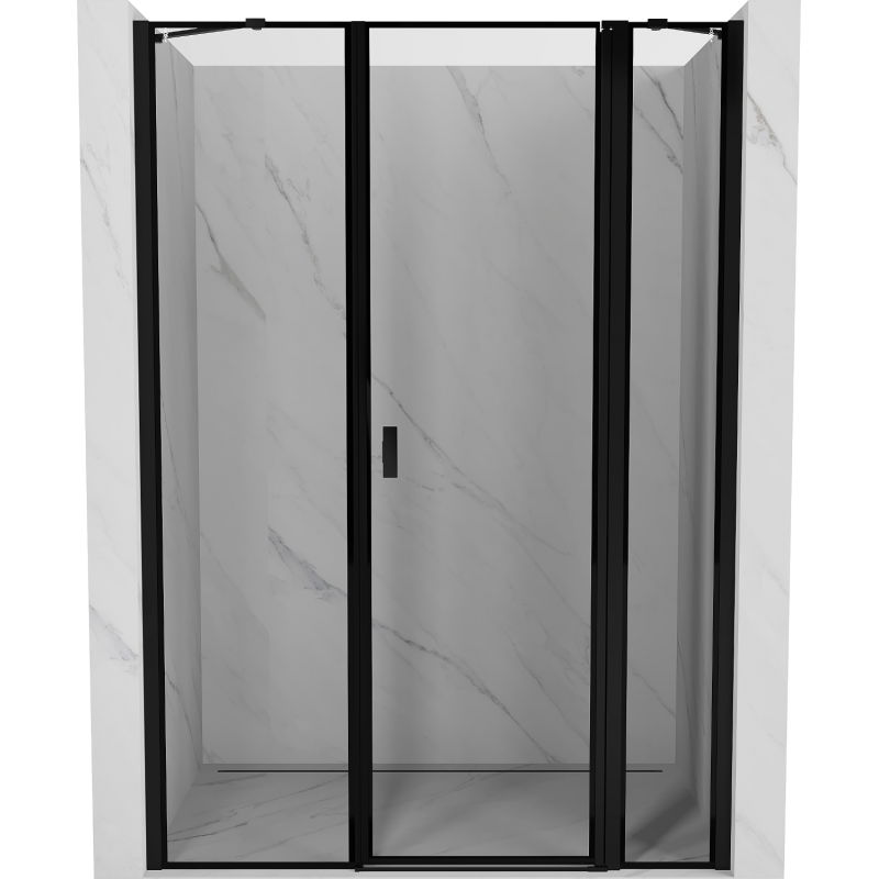 Mexen Mist sprchové dvere výklopné pravé 130 cm, čierny rám, čierne - 8A4-130-001-70-70-P