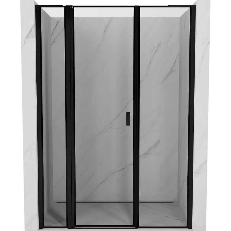 Mexen Mist L sprchové dvere otváravé ľavé 150 cm, čierny rám, čierne - 8A4L-150-001-70-70-L