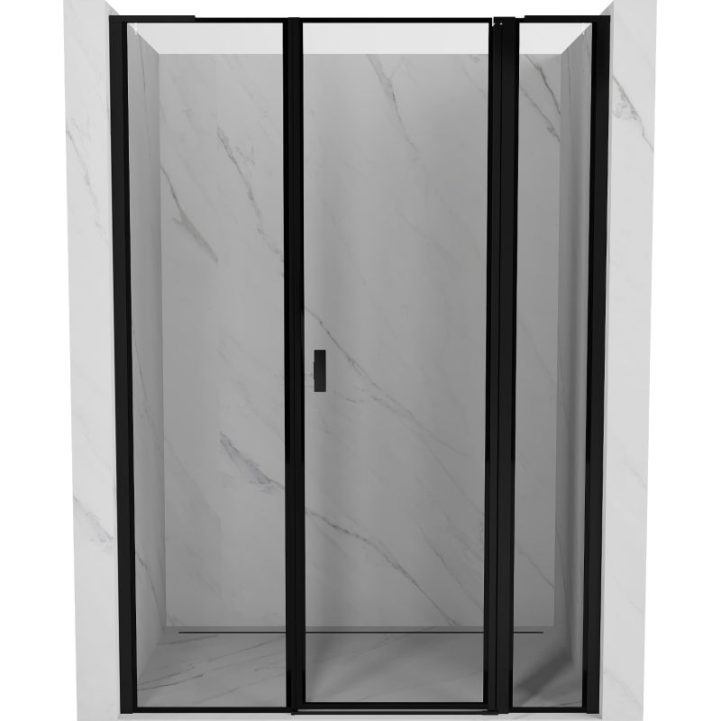 Mexen Mist L sprchové dvere, pravé, 160 cm, čierny rám, čierne - 8A4L-160-001-70-70-P