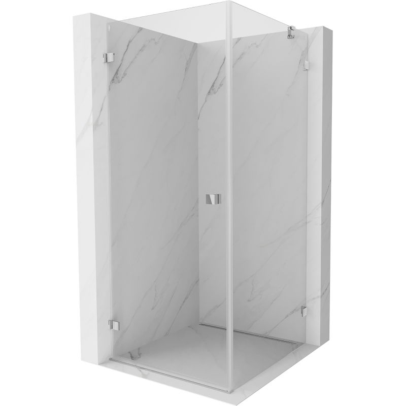 Mexen Lunar-B skladací ľavý sprchový kút 70 x 70 cm, priehľadný, chróm - 832-070-070-01-00-L