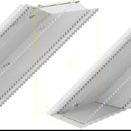 Mexen Mist H T sprchový kút výklopný ľavý 90 x 90 cm, transparentný, zlatý - 8A5T-090-090-50-00-L