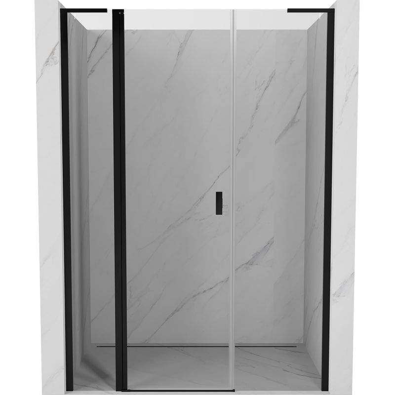 Mexen Mist L sprchové dvere otočné 145 cm, transparentné, čierne - 8A4L-145-001-70-00