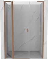 Mexen Mist L sprchové dvere otváracie 140 cm, transparentné, brúsená meď - 8A4L-140-001-65-00