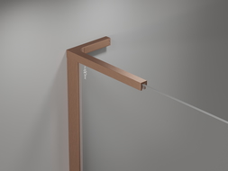 Mexen Mist L sprchové dvere otváracie 140 cm, transparentné, brúsená meď - 8A4L-140-001-65-00