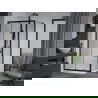 Mexen Apia sprchový kút posuvný 130 x 70 cm, transparentný, čierny + vanička Flat, biela- 840-130-070-70-00-4010B