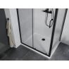 Mexen Apia sprchová kabína posuvná 130 x 100 cm, priehľadná, čierna + vanička Flat, biela- 840-130-100-70-00-4010B