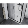 Mexen Apia posuvná sprchová kabína 130 x 100 cm, transparentná, čierna + vanička Flat, biela - 840-130-100-70-00-4010B