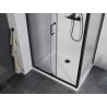 Mexen Apia sprchová kabína posuvná 130 x 100 cm, priehľadná, čierna + vanička Flat, biela- 840-130-100-70-00-4010B