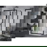 Mexen Apia sprchovací kút posuvný 130 x 100 cm, transparentný, čierny + vanička Flat, biela- 840-130-100-70-00-4010B