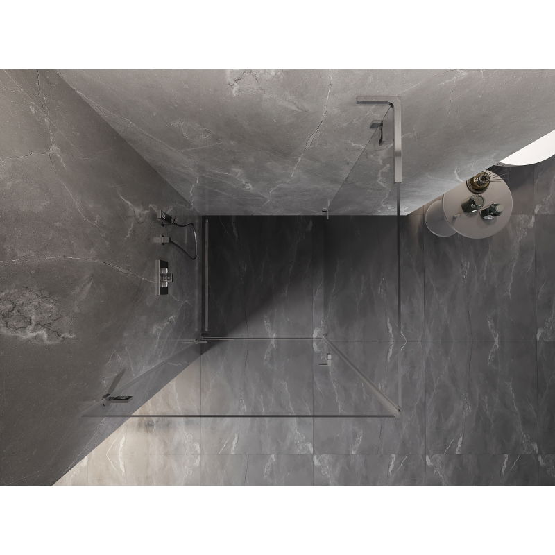 Mexen Lunar-B L sprchová kabína výklopná ľavá 80 x 80 cm, transparentná, chróm - 832L-080-080-01-00-L