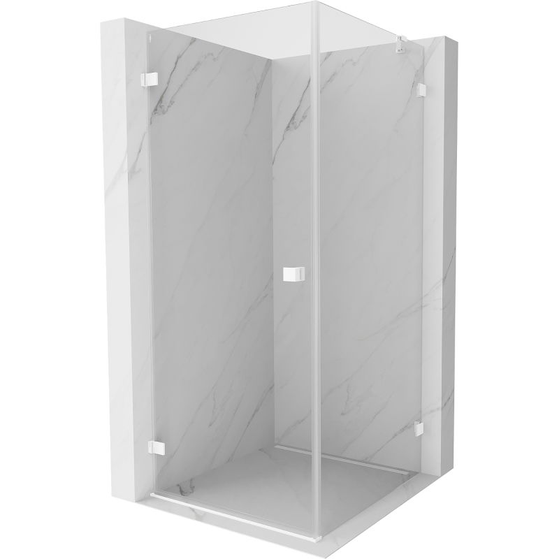 Mexen Lunar-B sprchovací kút otvárací ľavý 70 x 70 cm, transparentný, biely - 832-070-070-20-00-L