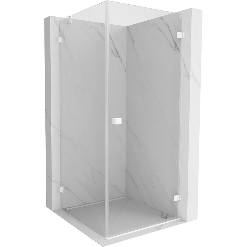 Mexen Lunar-B sprchovací kút s otváracími pravými dverami 70 x 70 cm, priehľadný, biely - 832-070-070-20-00-P