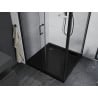 Mexen Apia posuvná sprchová kabína 90 x 90 cm, priehľadná, čierna + vanička Flat, čierna - 840-090-090-70-00-4070B