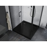 Mexen Apia posuvná sprchová kabína 90 x 90 cm, transparentná, čierna + vanička Flat, čierna - 840-090-090-70-00-4070B