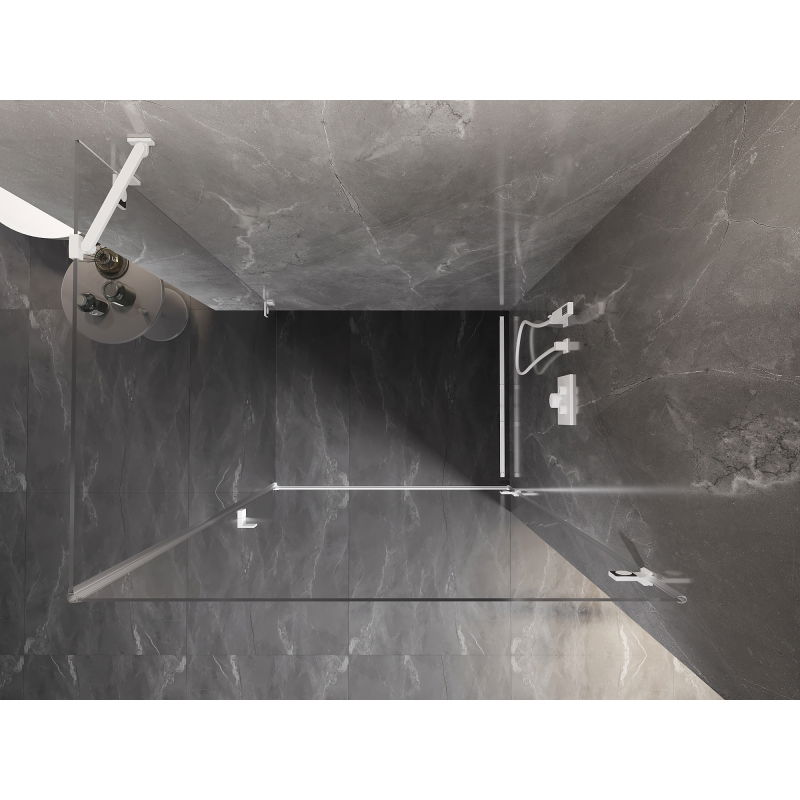 Mexen Lunar-B sprchový kút otvárací pravý 100 x 70 cm, priehľadný, biely - 832-100-070-20-00-P