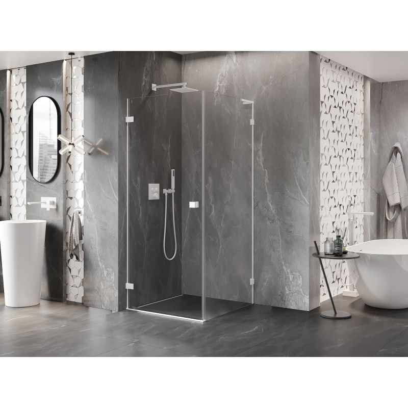 Mexen Lunar-B L sprchová kabína otvárateľná ľavá 70 x 70 cm, transparentná, biela - 832L-070-070-20-00-L