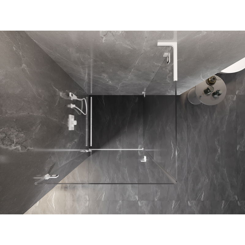 Mexen Lunar-B L sprchová kabína otvárateľná ľavá 70 x 70 cm, transparentná, biela - 832L-070-070-20-00-L