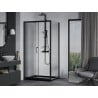 Mexen Apia sprchový kút posuvný 100 x 80 cm, transparentný, čierny + vanička Flat, čierna - 840-100-080-70-00-4070B