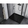 Mexen Apia sprchový kút posuvný 100 x 80 cm, transparentný, čierny + vanička Flat, čierna - 840-100-080-70-00-4070B