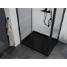 Mexen Apia sprchový kút posuvný 100 x 80 cm, transparentný, čierny + vanička Flat, čierna - 840-100-080-70-00-4070B