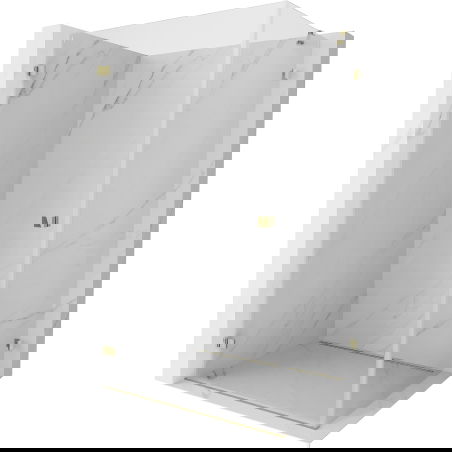 Mexen Lunar-B sprchový kút s vyklápacími dverami ľavý 95 x 70 cm, transparentný, zlatý - 832-095-070-50-00-L