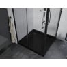 Mexen Apia sprchový kút posuvný 100 x 100 cm, transparentný, čierny + vanička Flat, čierna - 840-100-100-70-00-4070B