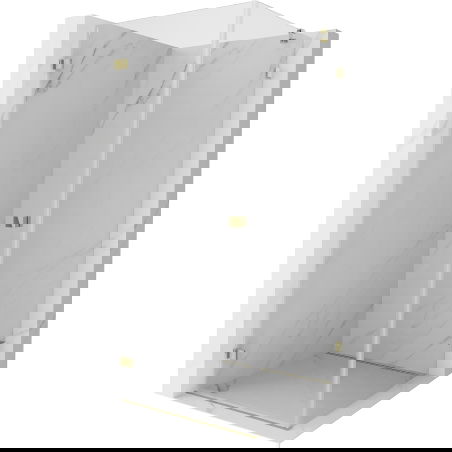 Mexen Lunar-B sprchová kabína posuvná ľavá 80 x 80 cm, transparentná, zlatá - 832-080-080-50-00-L