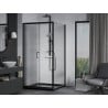 Mexen Apia sprchový kút posuvný 100 x 100 cm, transparentný, čierny + vanička Flat, čierna - 840-100-100-70-00-4070B