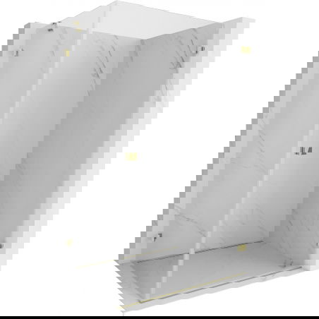 Mexen Lunar-B sprchová kabína pravá 100 x 80 cm, transparentná, zlatá - 832-100-080-50-00-P