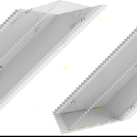 Mexen Lunar-B sprchový kút s pántovými dverami pravý 90 x 90 cm, transparentný, zlatý - 832-090-090-50-00-P