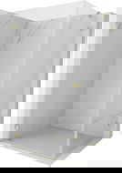 Mexen Lunar-B sprchový kút otočný ľavý 75 x 70 cm, transparentný, zlatý kartáčovaný - 832-075-070-55-00-L