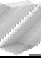 Mexen Lunar-B sprchovací kút s pántovými dverami ľavý 100 x 80 cm, transparentný, zlatý kartáčovaný - 832-100-080-55-00-L