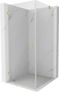 Mexen Lunar-B sprchový kút ľavý 90 x 90 cm, priehľadný, zlato brúsený - 832-090-090-55-00-L