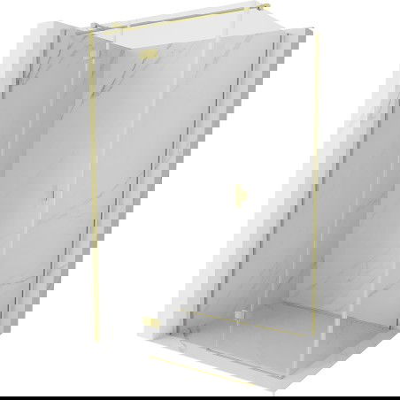 Mexen Mist H T sprchový kút s otváracími dverami ľavý 70 x 95 cm, transparentný, zlatý kartáčovaný - 8A5T-070-095-55-00-L