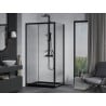Mexen Apia sprchový kút posuvný 120 x 80 cm, transparentný, čierny + vanička Flat, čierna - 840-120-080-70-00-4070B